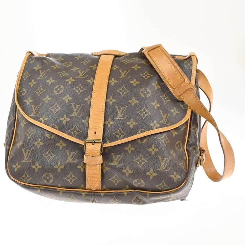 Louis Vuitton Saumur Handbag Brown Canvas Good condition - Back View