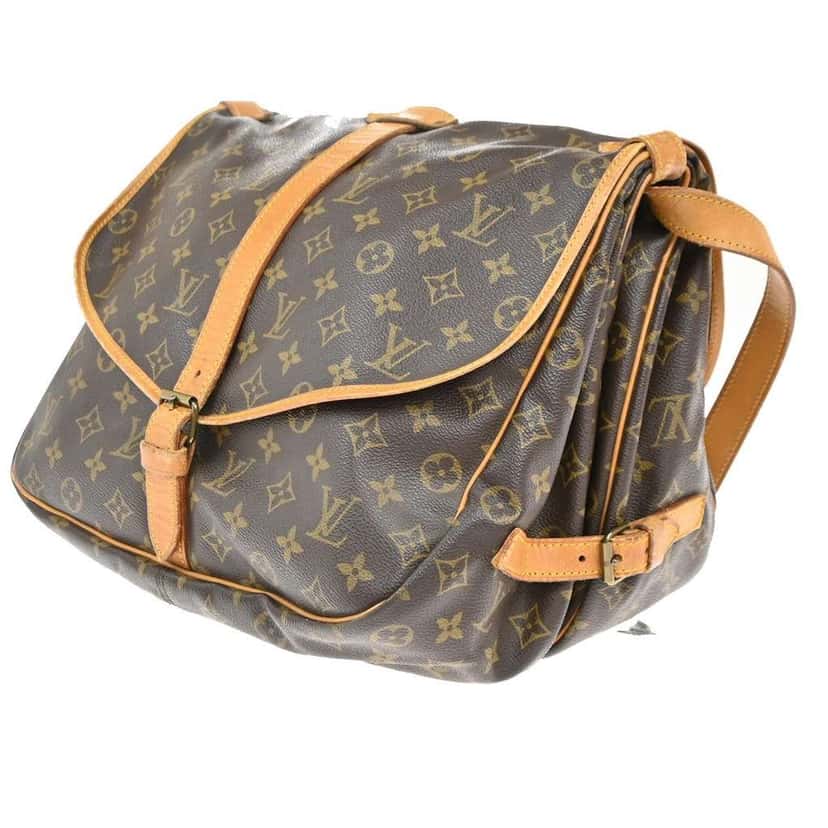 Louis Vuitton Saumur Handbag Brown Canvas Good condition - Inside View