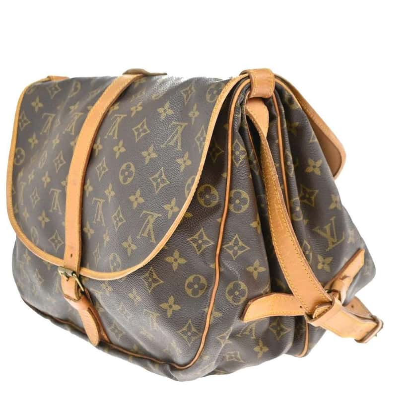 Louis Vuitton Saumur Handbag Brown Canvas Good condition - Model View