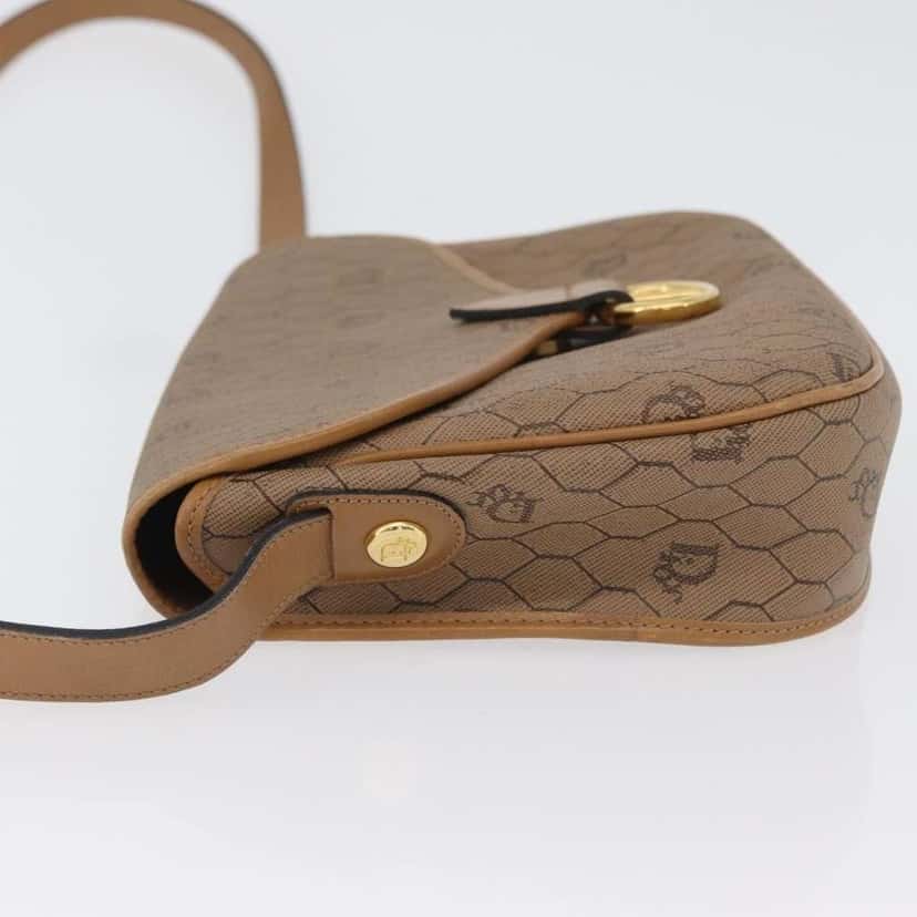 Christian Dior Vintage Honeycomb Shoulder Bag Beige Canvas Good condition - Model View