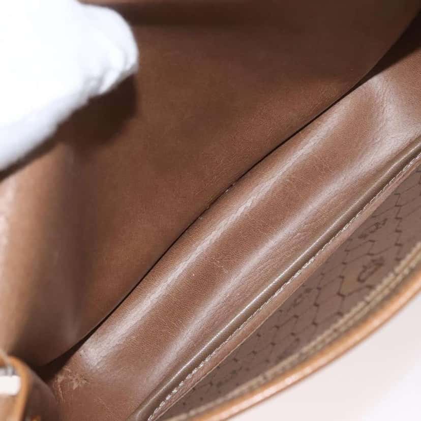 Christian Dior Vintage Honeycomb Shoulder Bag Beige Canvas Good condition - Box View