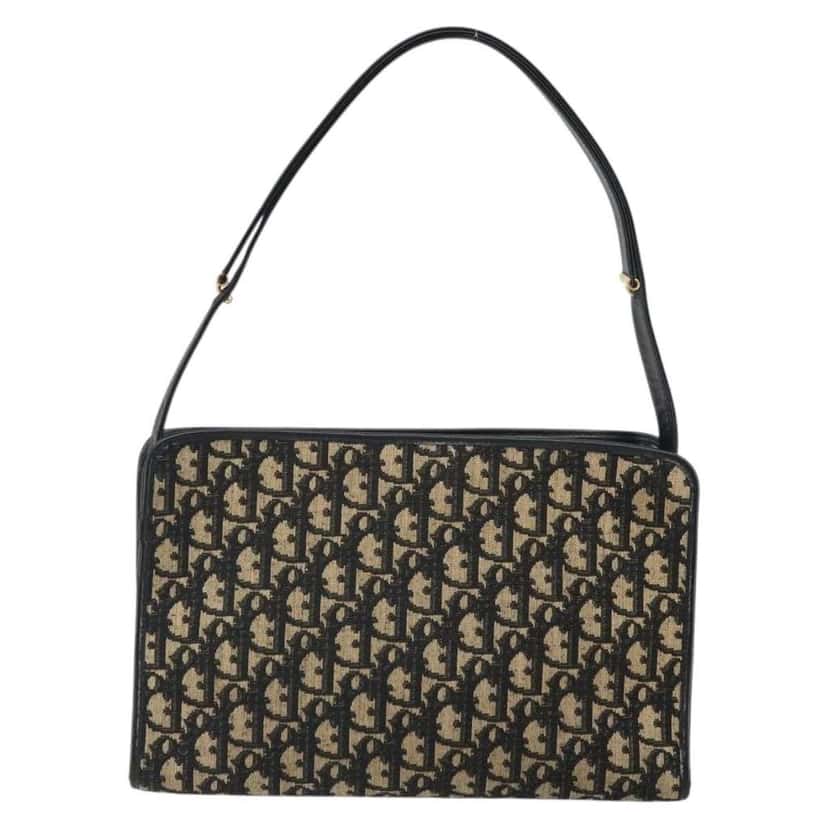 Christian Dior Trotter shoulder bag Navy Canvas Good condition - Back View