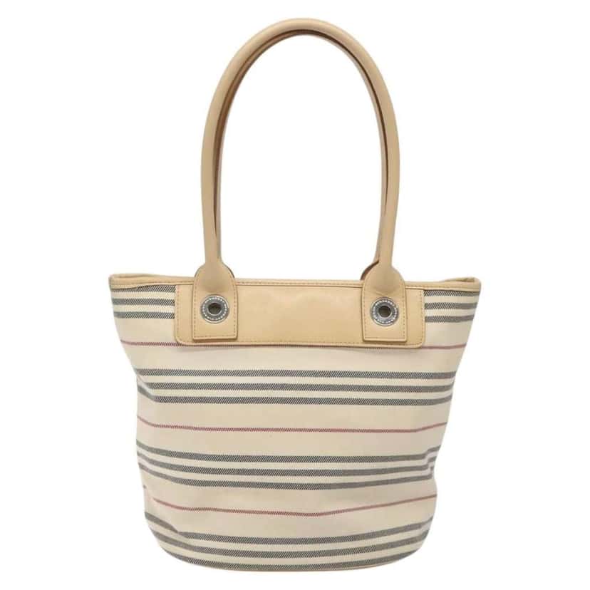 Burberry Nova Check Tote Beige Canvas Fair condition - Back View