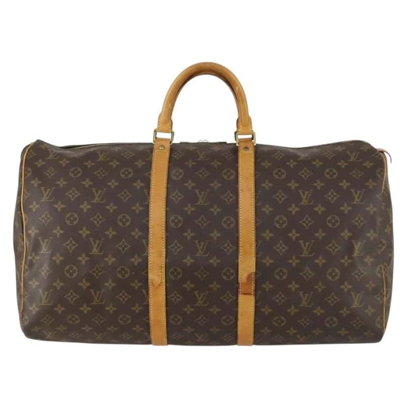 Louis Vuitton Keepall Bag Brown Canvas Fair condition - Front View