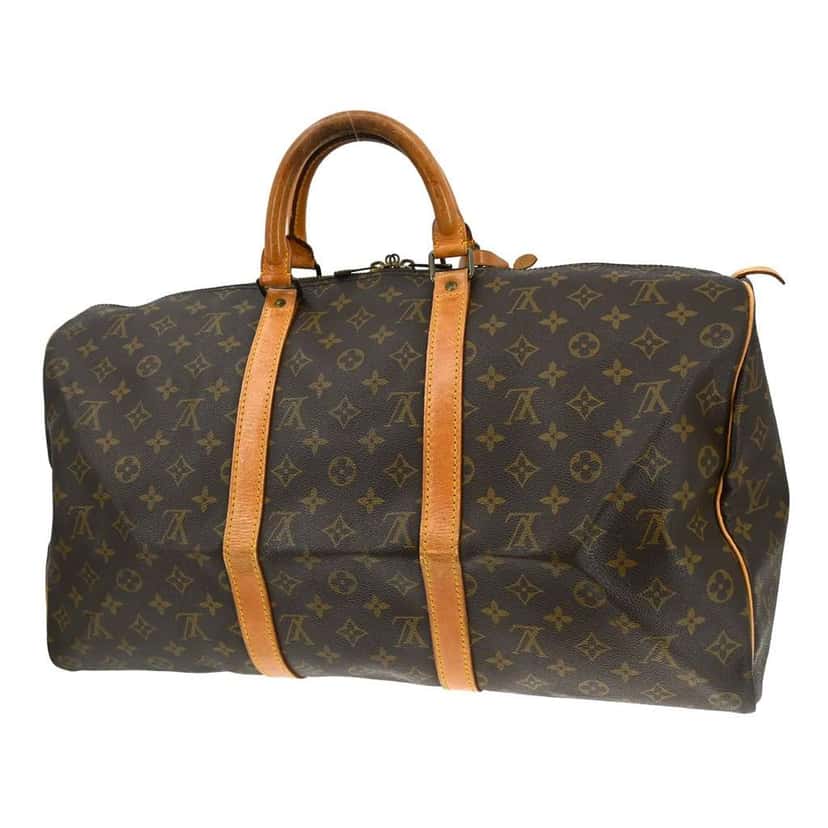 Louis Vuitton Keepall Bag Brown Canvas Fair condition - Back View