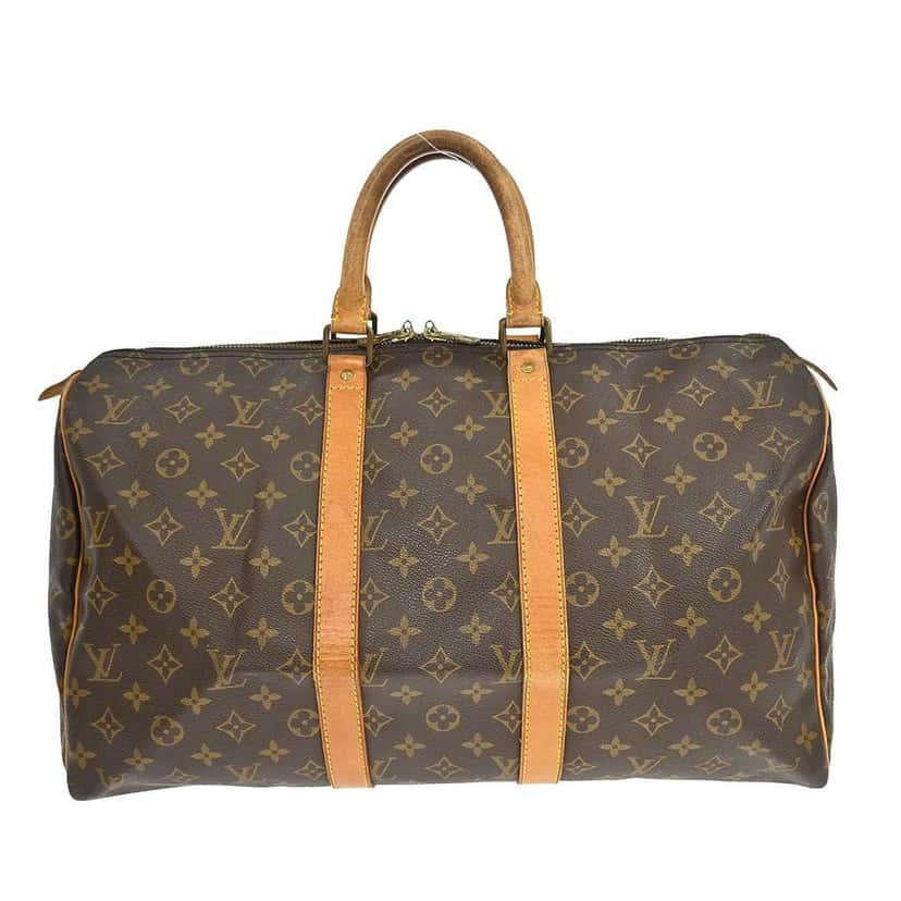 Louis Vuitton Keepall Bag Brown Canvas Fair condition - Front View