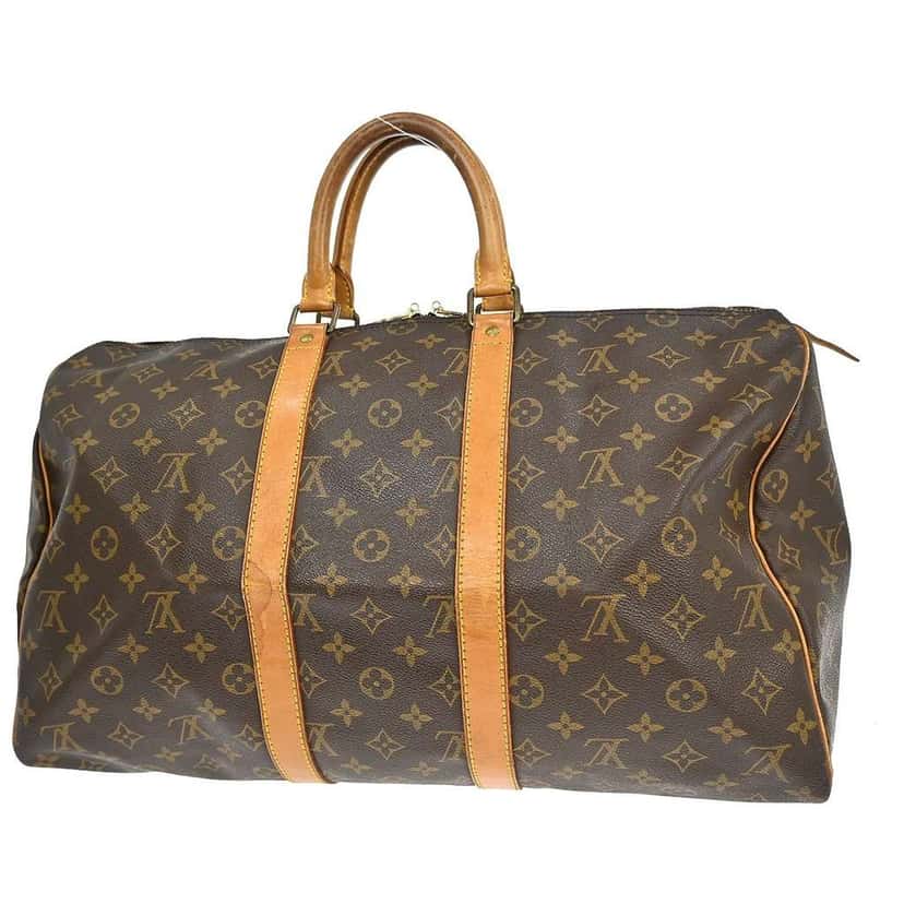 Louis Vuitton Keepall Bag Brown Canvas Fair condition - Back View