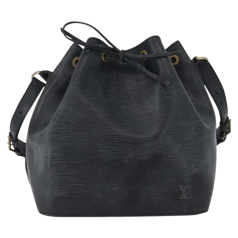 Louis Vuitton Petit Noe Handbag Black Leather Fair condition - Front View
