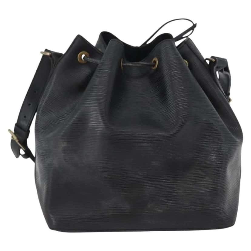 Louis Vuitton Petit Noe Handbag Black Leather Fair condition - Back View