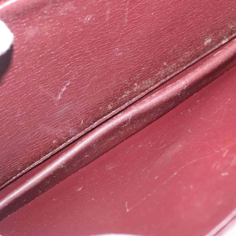 Christian Dior Vintage Chain Flap Shoulder Bag Burgundy Leather Fair condition - Box View