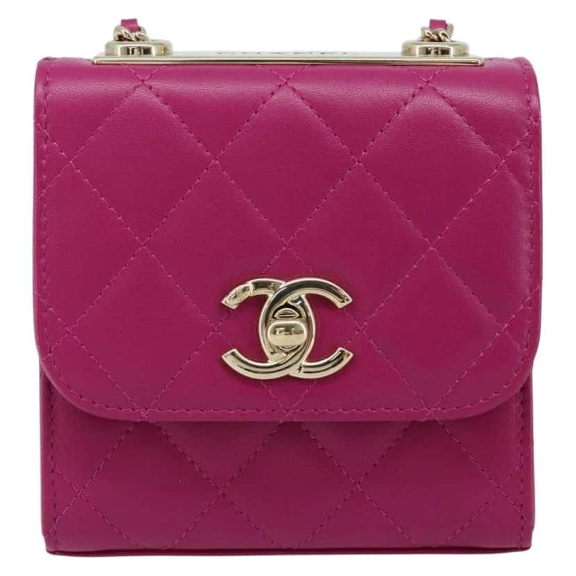 Chanel Trendy CC Clutch with Chain Purple Leather Very good condition - Front View