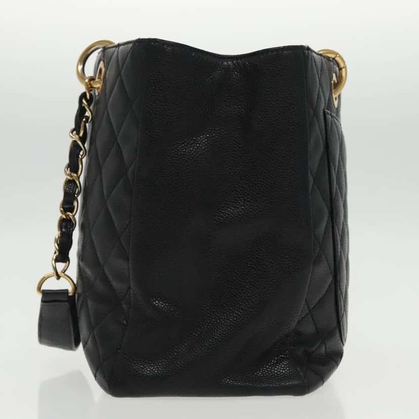 Chanel Grand Shopping Tote Black Leather Good condition - Inside View
