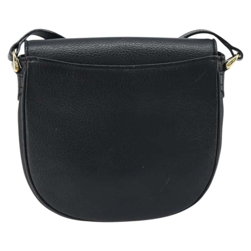 Burberry Flap Shoulder Bag Black Leather Good condition - Back View