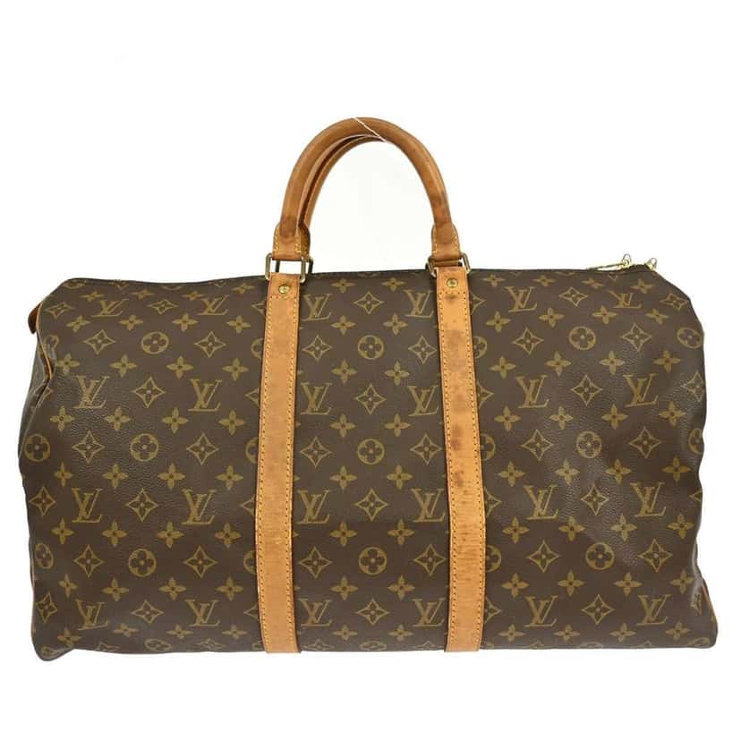 Louis Vuitton Keepall Bag Brown Canvas Fair condition - Front View