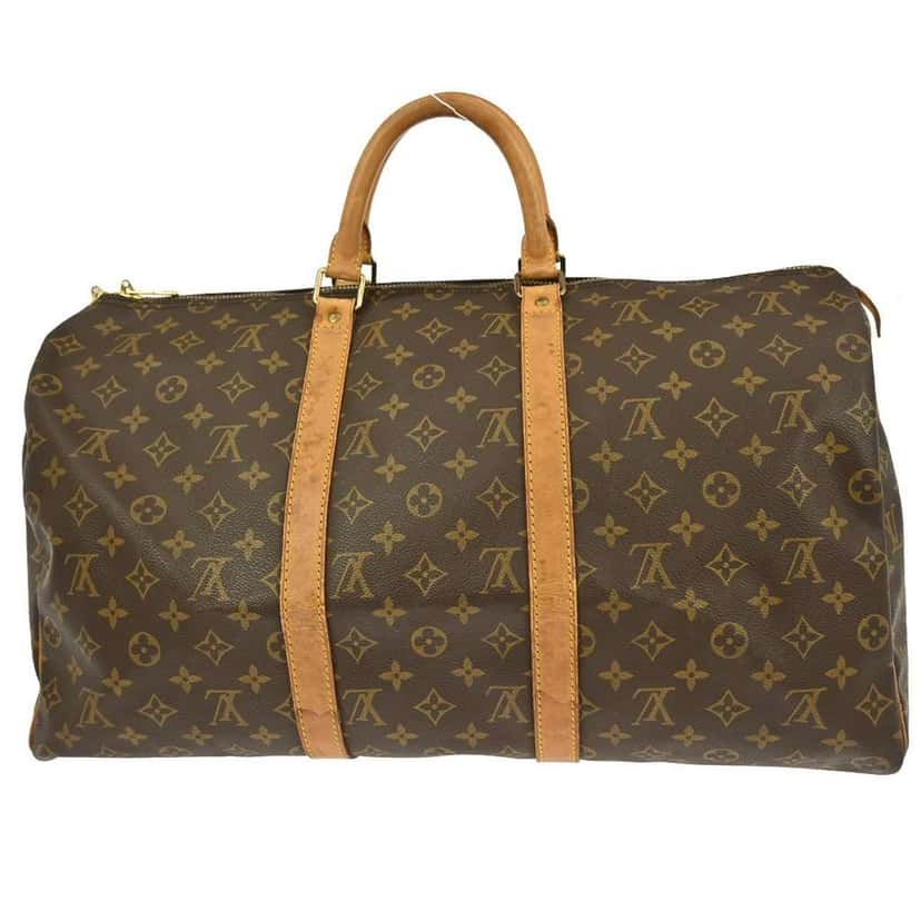 Louis Vuitton Keepall Bag Brown Canvas Fair condition - Back View