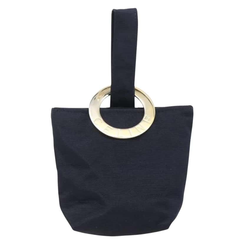 Celine Circle Logo Pouch Navy Good condition - Front View