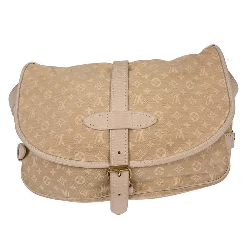 Louis Vuitton Saumur Handbag White Canvas Good condition - Back View