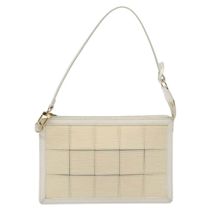 Louis Vuitton Delmonico Pochette Beige Leather Good condition - Front View