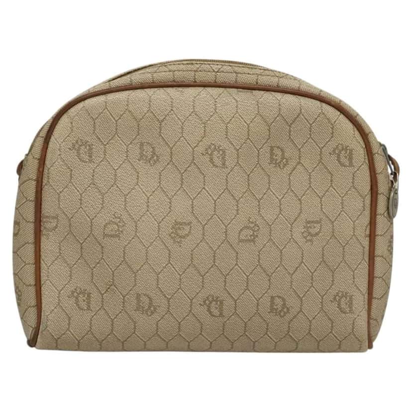 Christian Dior Vintage Honeycomb Shoulder Bag Beige Canvas Good condition - Back View