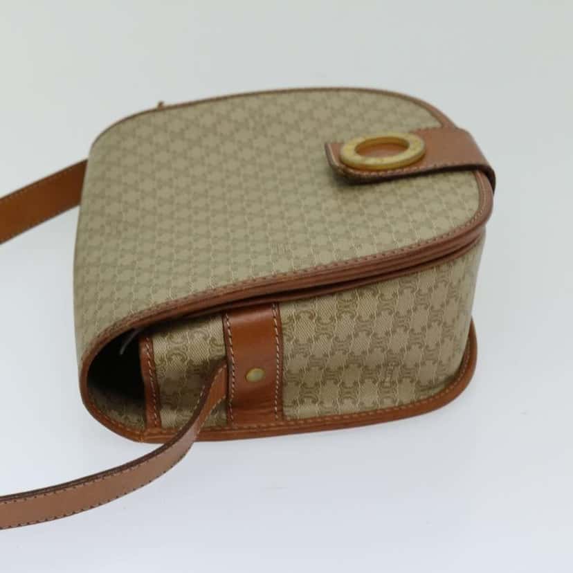 Celine Vintage Macadam Shoulder Bag Beige Canvas Good condition - Inside View