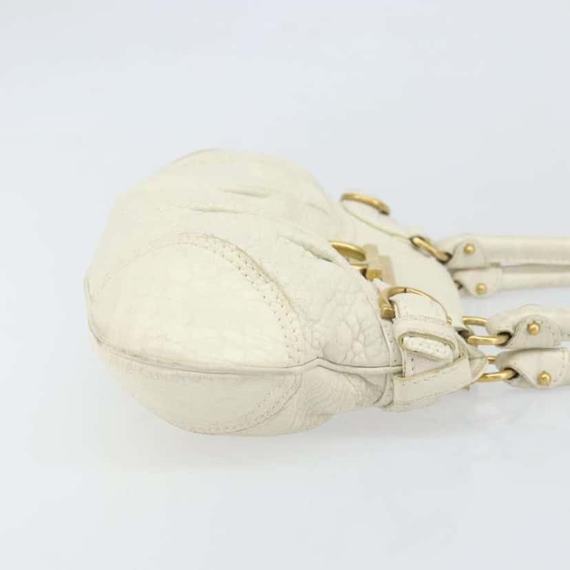 Salvatore Ferragamo Gancini handbag White Leather Fair condition - Inside View