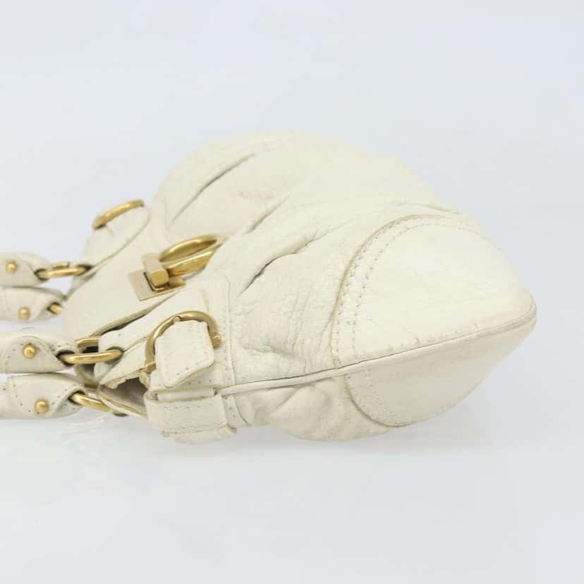 Salvatore Ferragamo Gancini handbag White Leather Fair condition - Model View