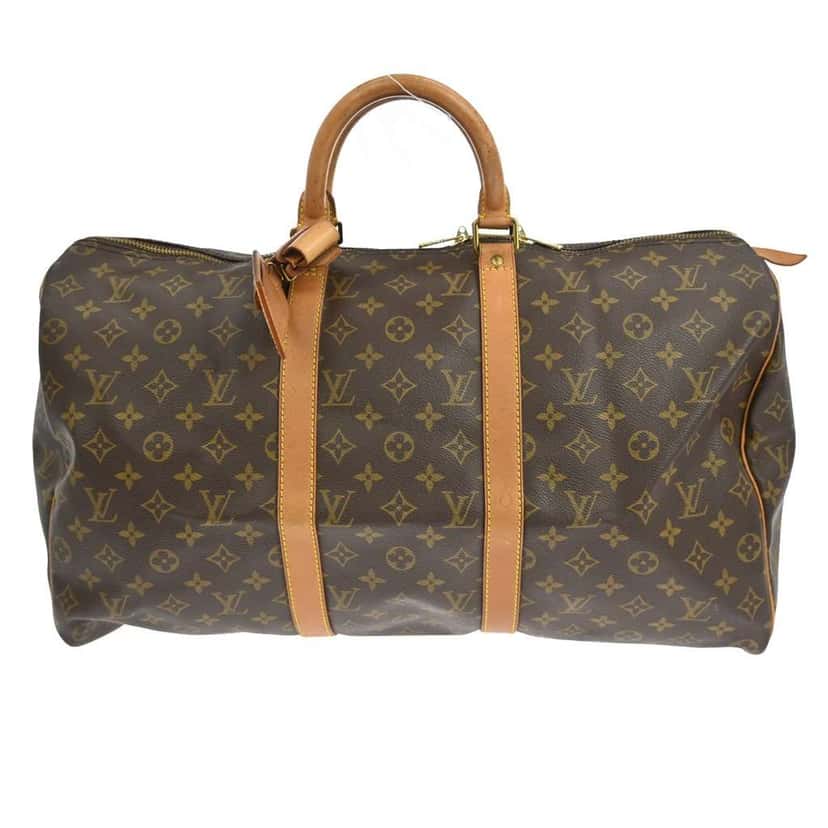 Louis Vuitton Keepall Bag Brown Canvas Fair condition - Front View