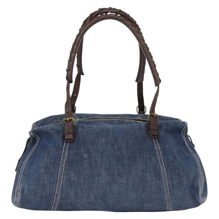 Miu Miu Shoulder Bag Blue Canvas Good condition - Back View