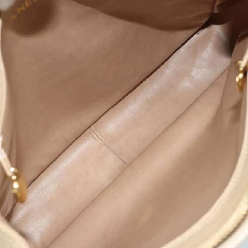 Chanel Vintage Chain Tote Beige Leather Fair condition - Box View