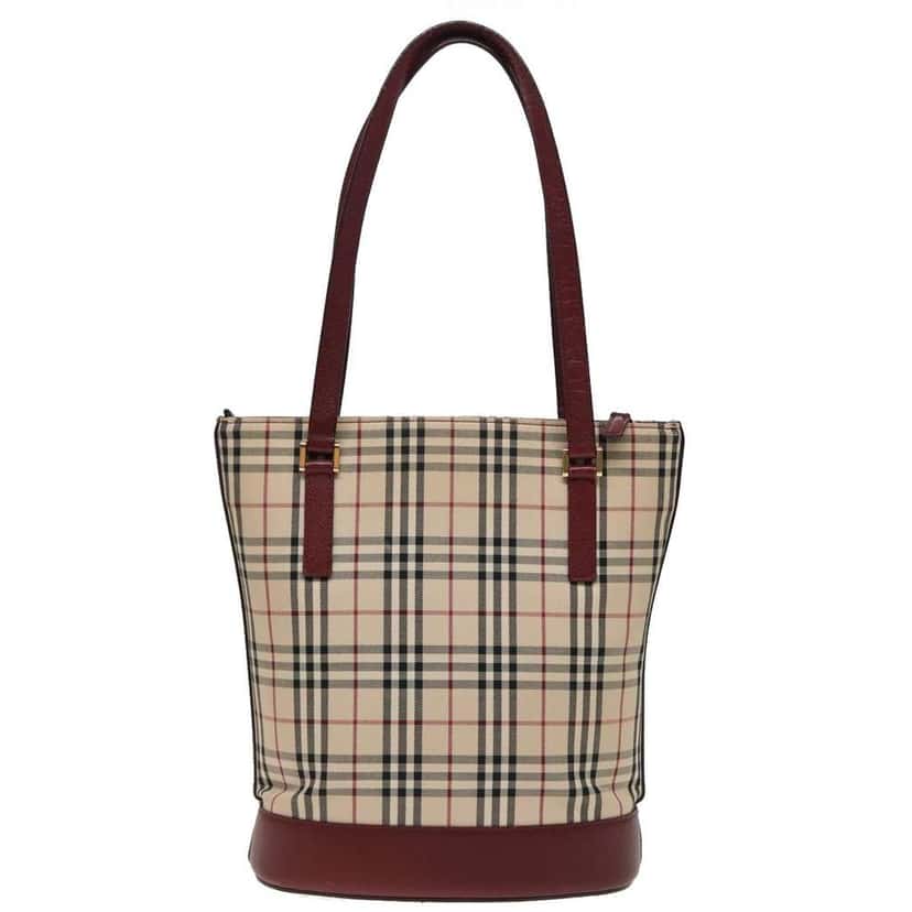 Burberry Nova Check Tote Beige Canvas Good condition - Back View