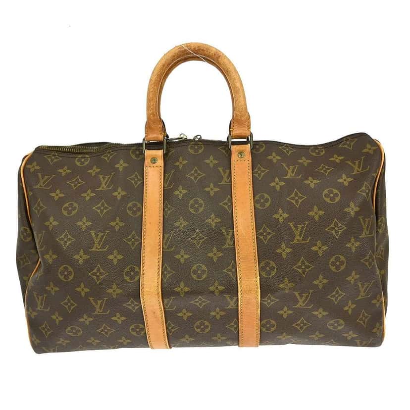 Louis Vuitton Keepall Bag Brown Canvas Fair condition - Front View