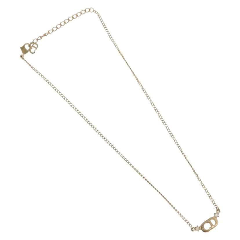 Christian Dior CD Pendant Necklace Gold Metal Good condition - Front View
