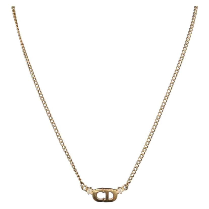 Christian Dior CD Pendant Necklace Gold Metal Good condition - Inside View