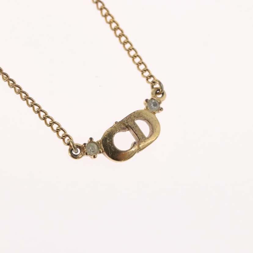 Christian Dior CD Pendant Necklace Gold Metal Good condition - Model View