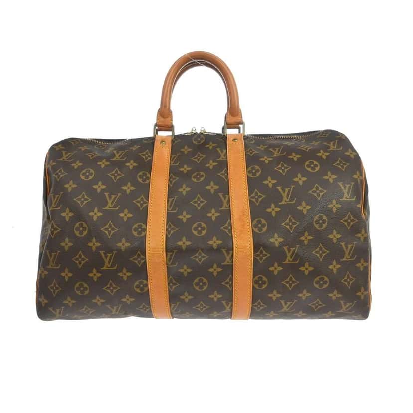 Louis Vuitton Keepall Bag Brown Canvas Fair condition - Front View