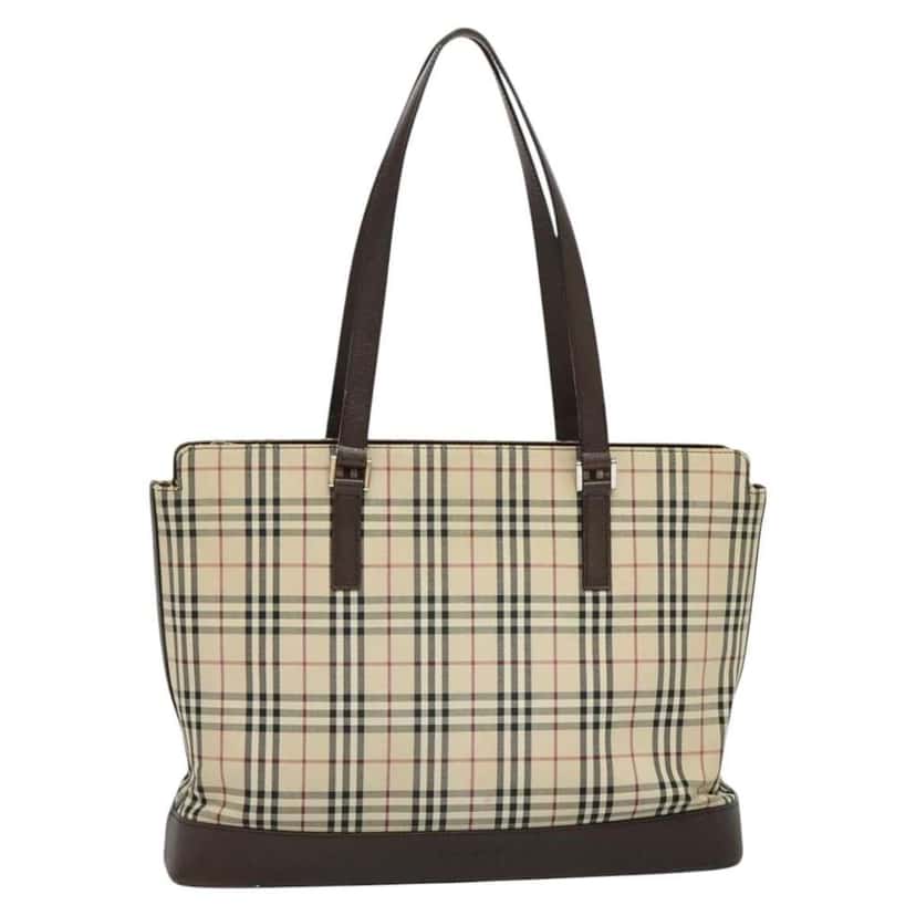 Burberry Nova Check Tote Beige Canvas Good condition - Front View