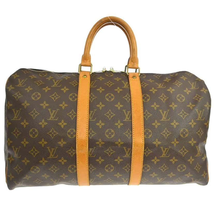 Louis Vuitton Keepall Bag Brown Canvas Fair condition - Front View