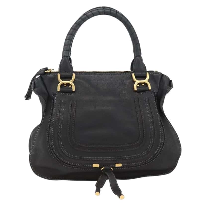Chloe Marcie Top Handle Bag Black Leather Good condition - Front View