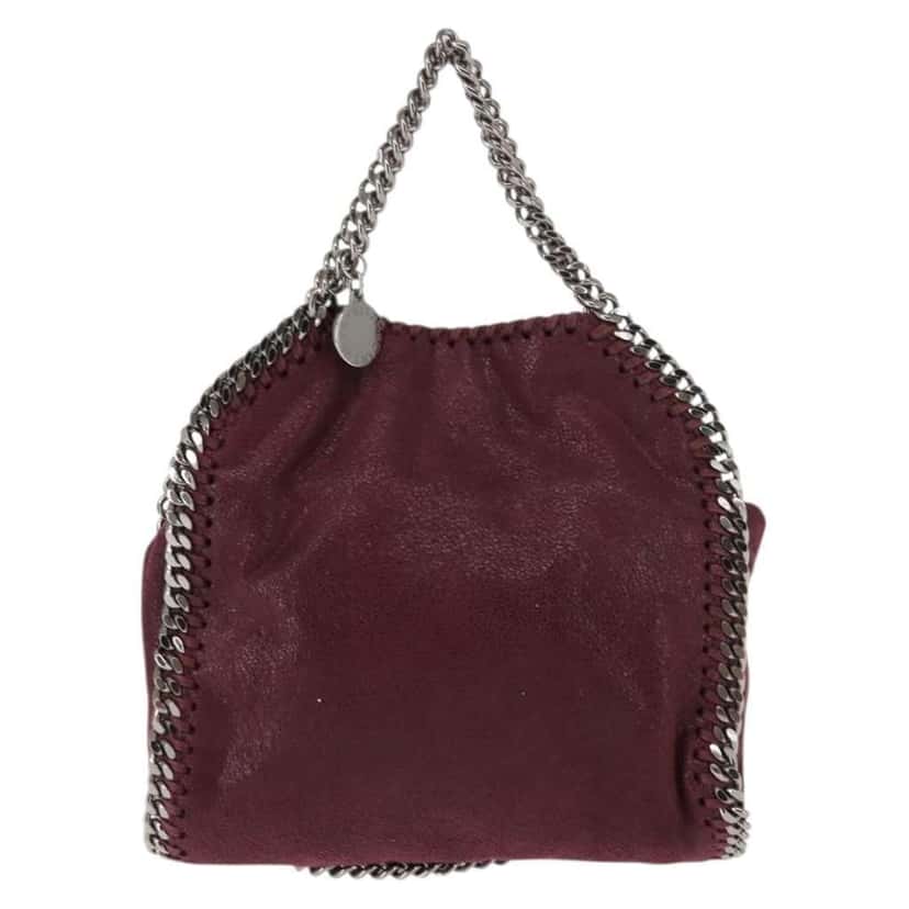 Stella Mccartney Falabella Fold Over Crossbody Bag Burgundy Polyester Good condition - Front View