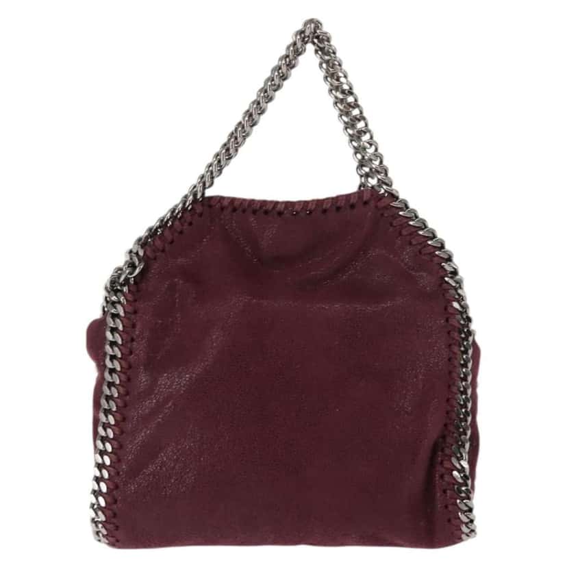Stella Mccartney Falabella Fold Over Crossbody Bag Burgundy Polyester Good condition - Back View
