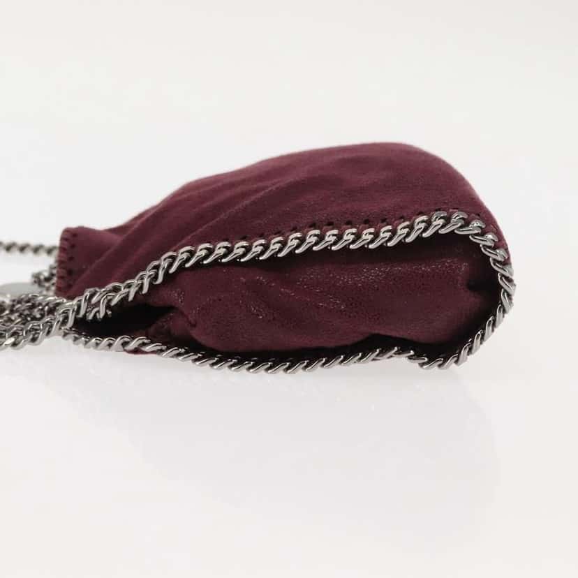 Stella Mccartney Falabella Fold Over Crossbody Bag Burgundy Polyester Good condition - Model View