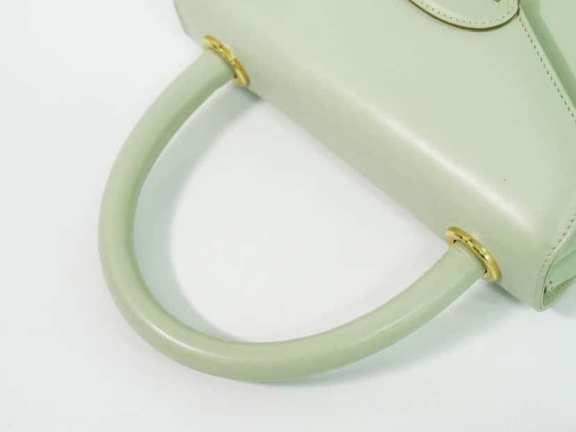 Salvatore Ferragamo Vintage Top handle handbag Green Leather Good condition - Box View
