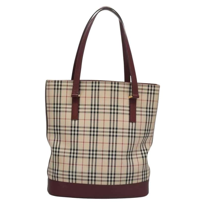 Burberry Nova Check Tote Beige Canvas Good condition - Back View