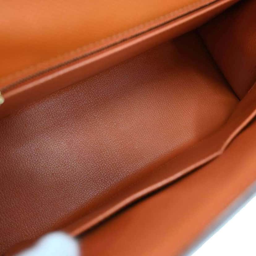 Hermès Kelly Handbag Orange Leather Very good condition - Inside View