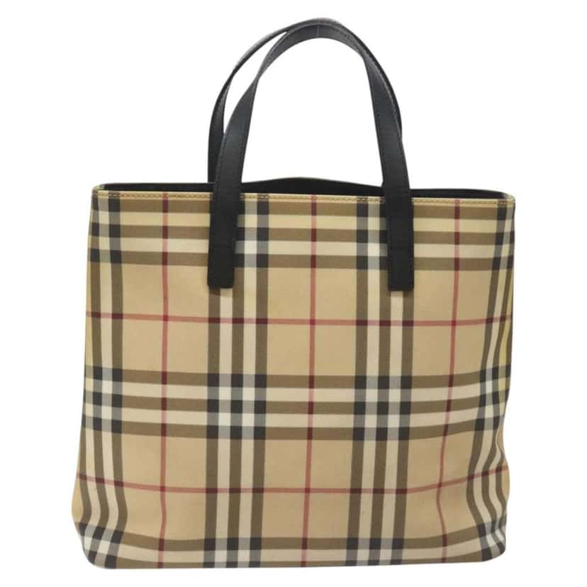 Burberry Nova Check Tote Beige Canvas Good condition - Back View