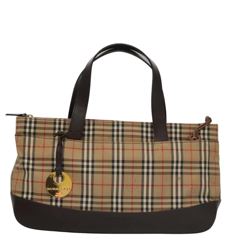 Burberry Nova Check Handbag Beige Canvas Fair condition - Front View