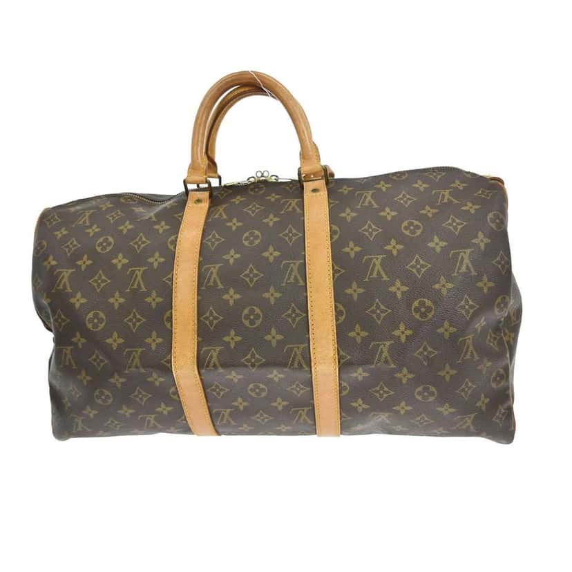 Louis Vuitton Keepall Bag Brown Leather Fair condition - Back View