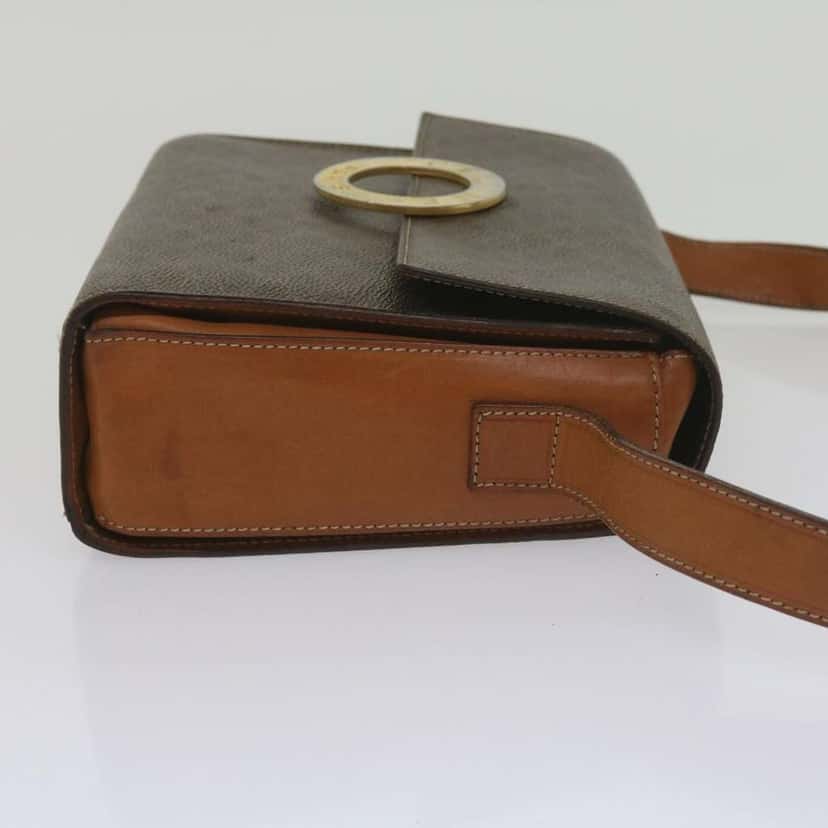 Celine Vintage Macadam Circle Logo Shoulder Bag Brown Canvas Fair condition - Inside View