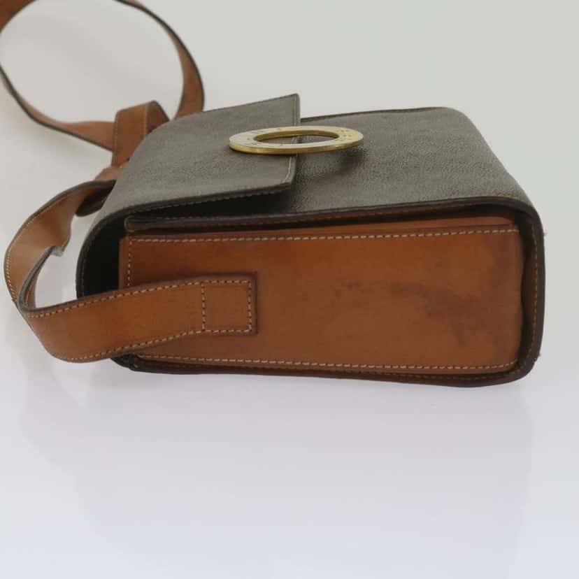 Celine Vintage Macadam Circle Logo Shoulder Bag Brown Canvas Fair condition - Model View