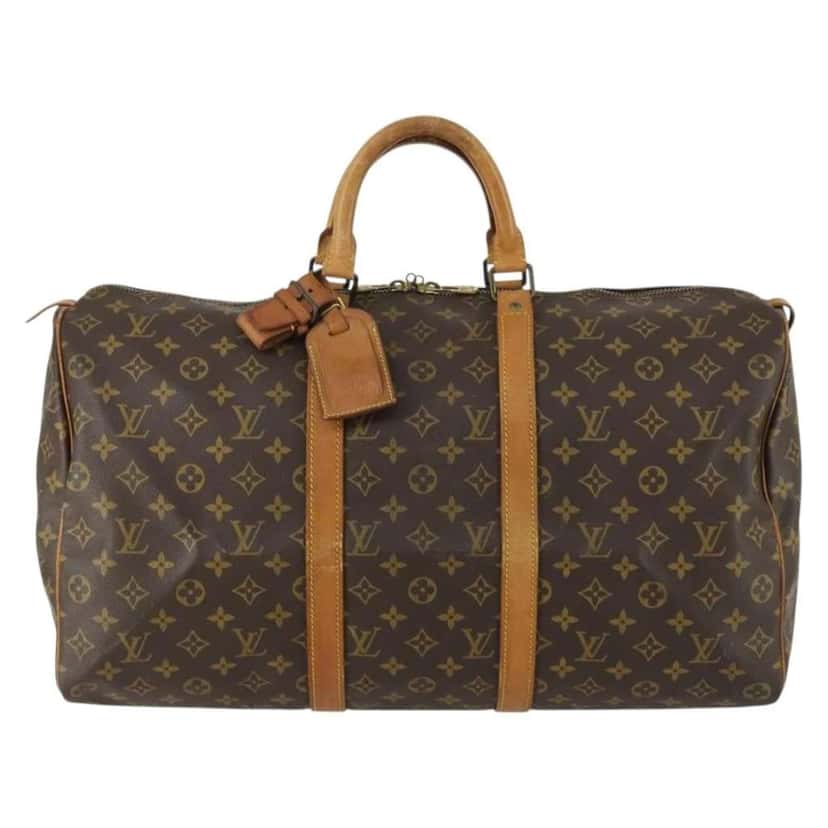 Louis Vuitton Keepall Bag Brown Canvas Fair condition - Front View